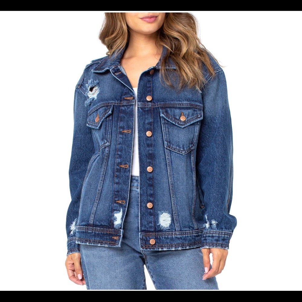 Celebrity pink denim jacket